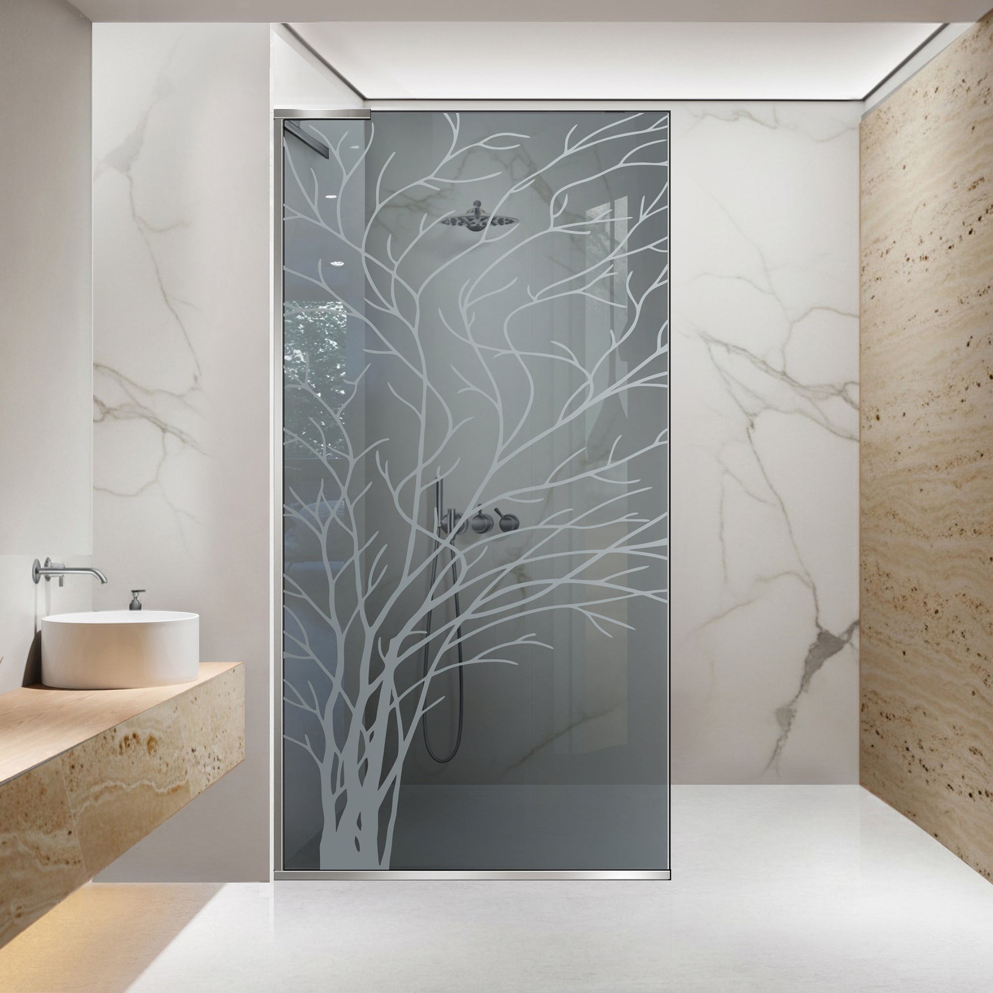 Paravan dus Walk-in, Perete dus Inox, #Gri #Szürke