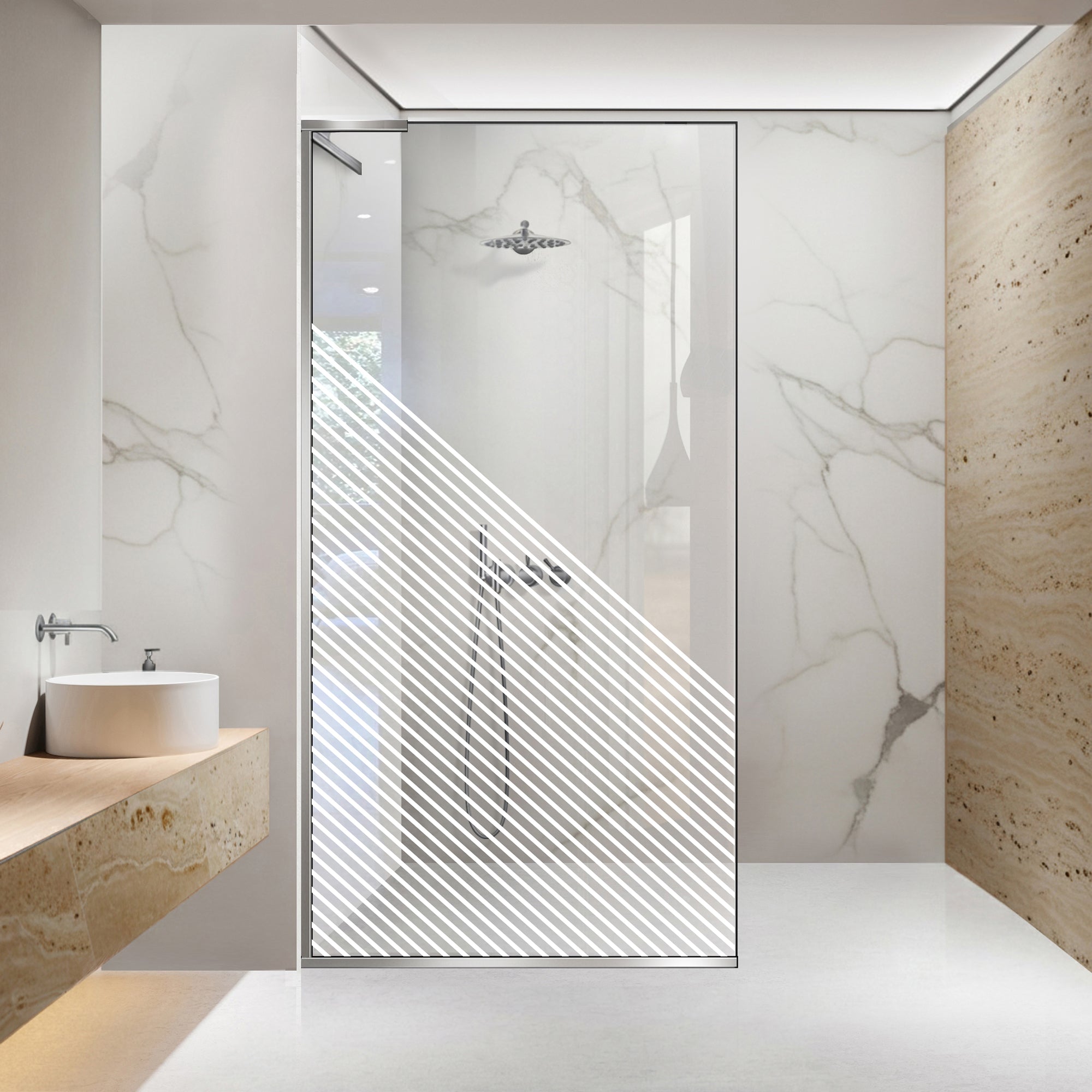 Paravan dus Walk-in, Perete dus Inox, #Clara #Víztiszta