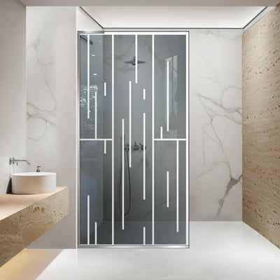 Paravan dus Walk-in, Perete dus Inox, #Gri #Szürke