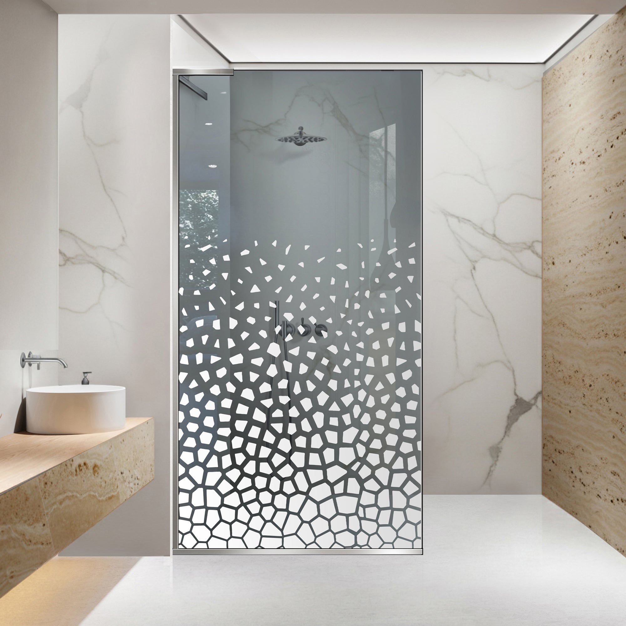 Paravan dus Walk-in, Perete dus Inox, #Gri #Szürke