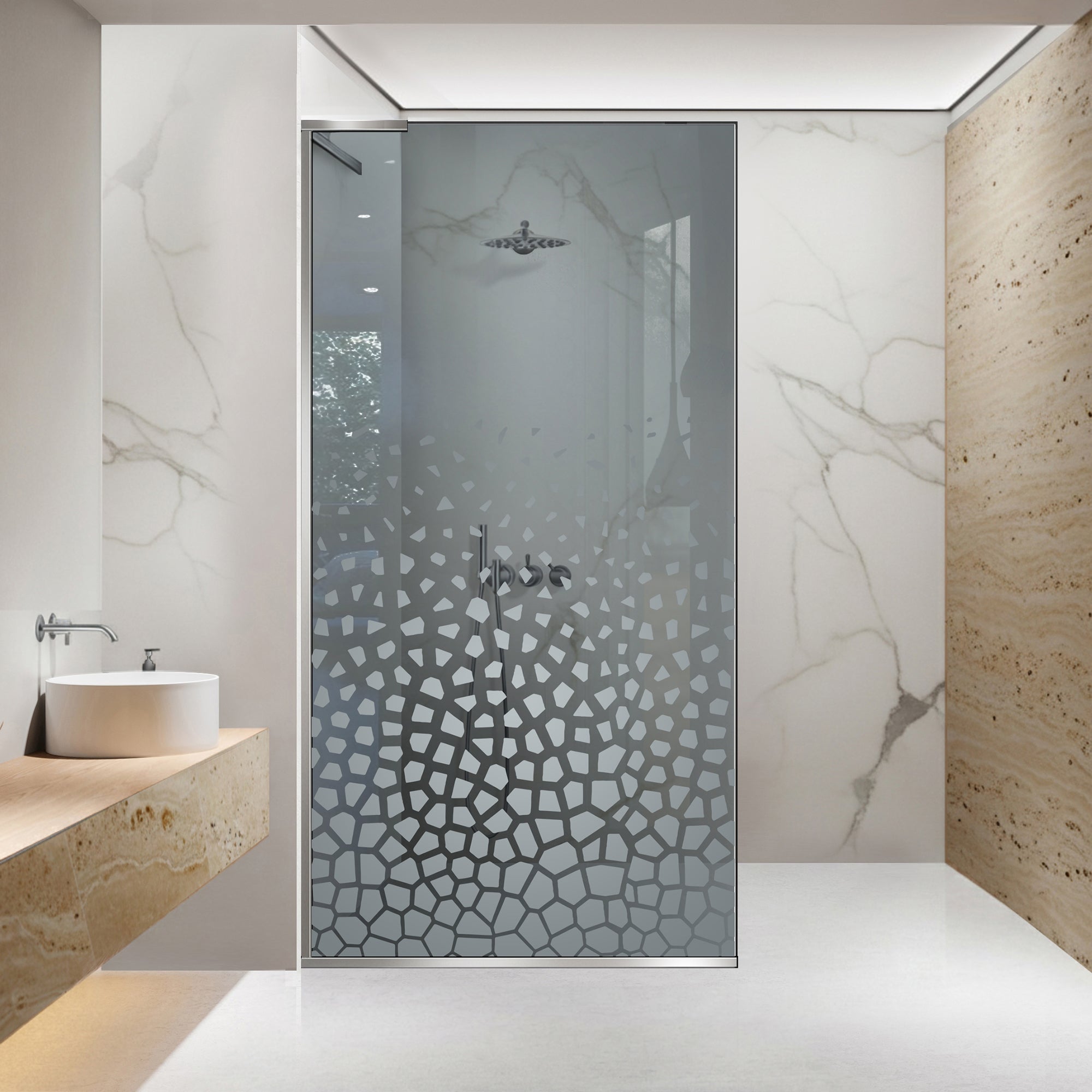 Paravan dus Walk-in, Perete dus Inox, #Gri #Szürke