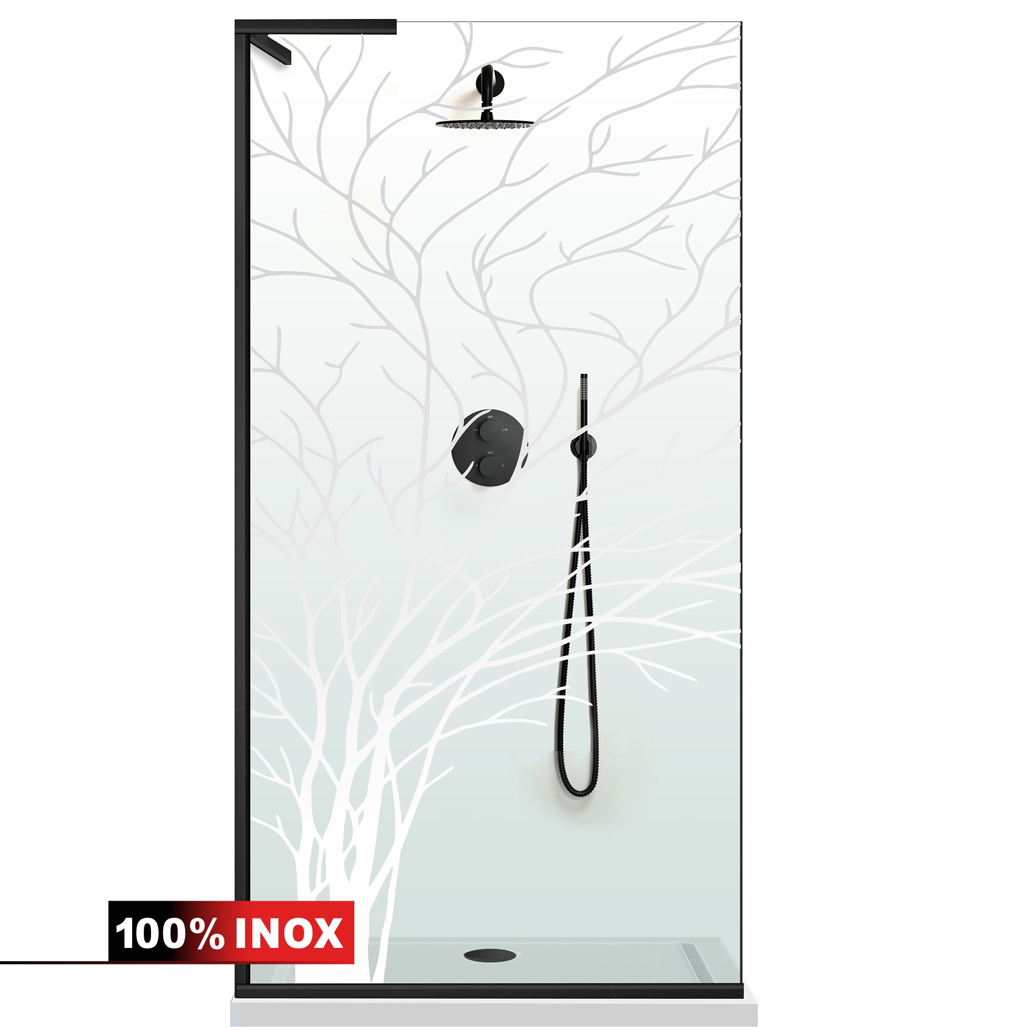 Paravan dus Walk-in, Perete dus Inox, #Clara #Víztiszta