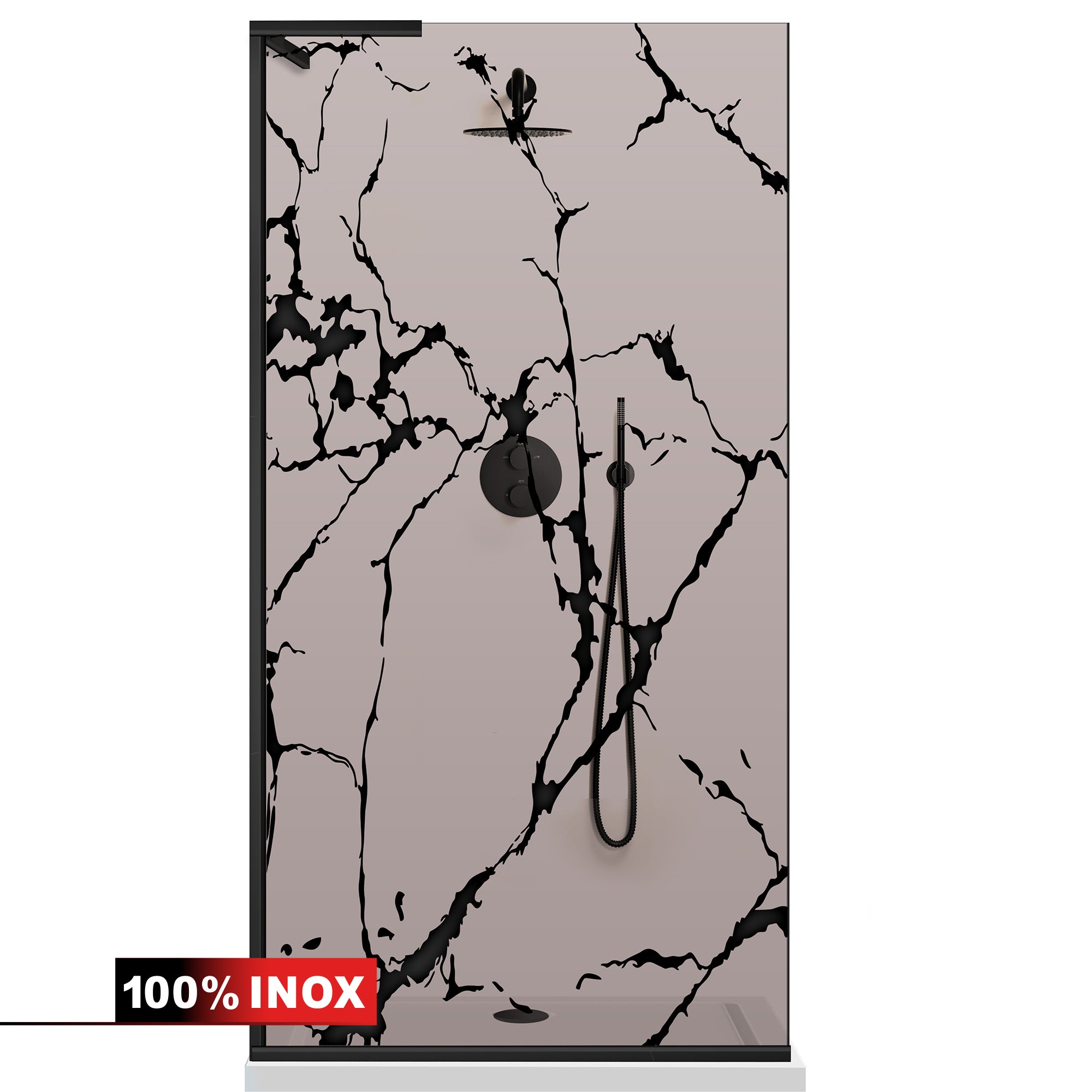 Paravan dus Walk-in, Perete dus Inox, #Bronz #Bronz