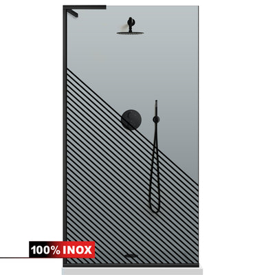 Paravan dus Walk-in, Perete dus Inox, #Gri #Szürke