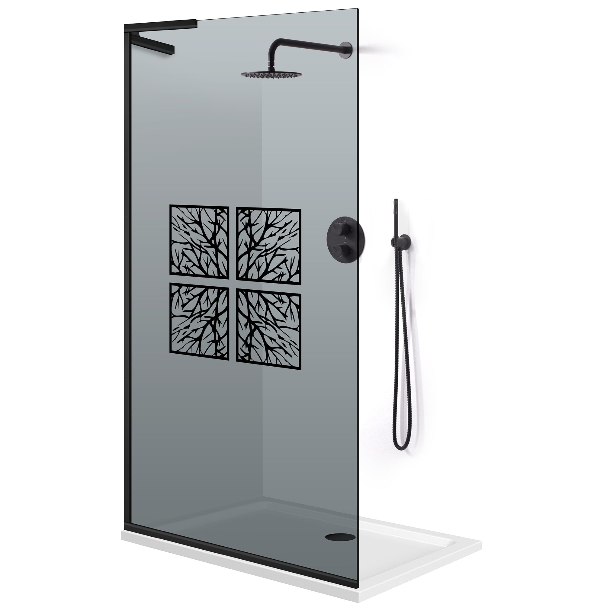 Paravan dus Walk-in, Perete dus Inox, #Gri #Szürke