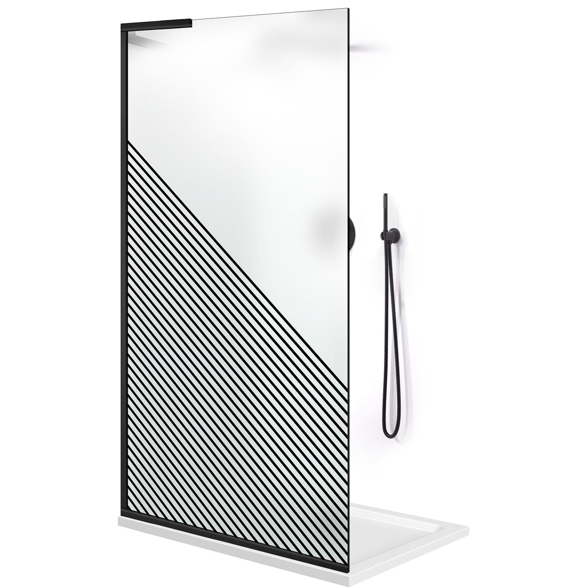 Paravan dus Walk-in, Perete dus Inox, #Mat #Matt