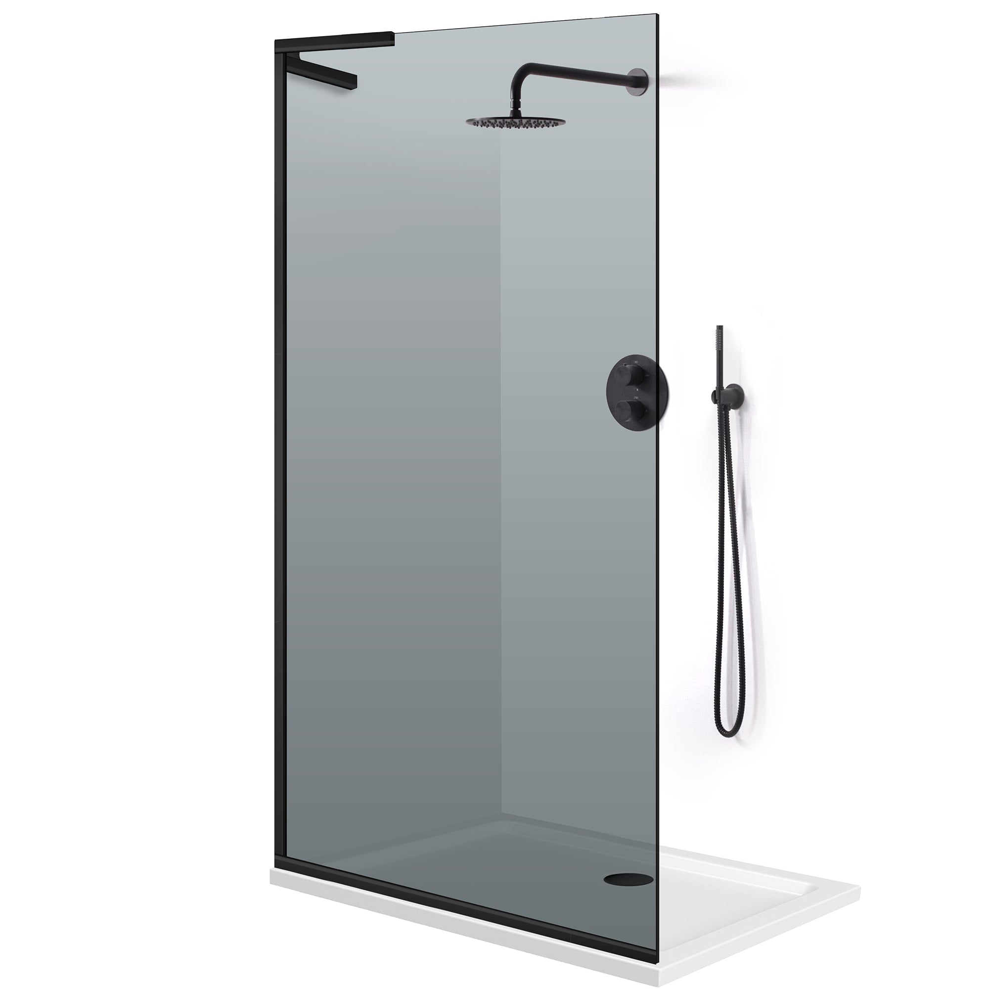 Paravan dus Walk-in, Perete dus Inox, #Gri #Szürke