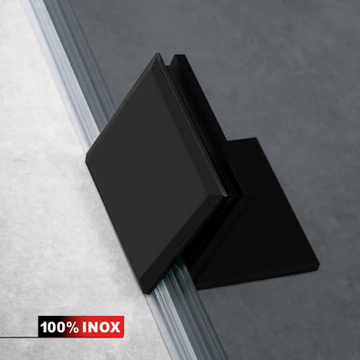 Parois de Douche Walk-in, Paroi de douche en Acciaio inox, nero opaco #Grigio