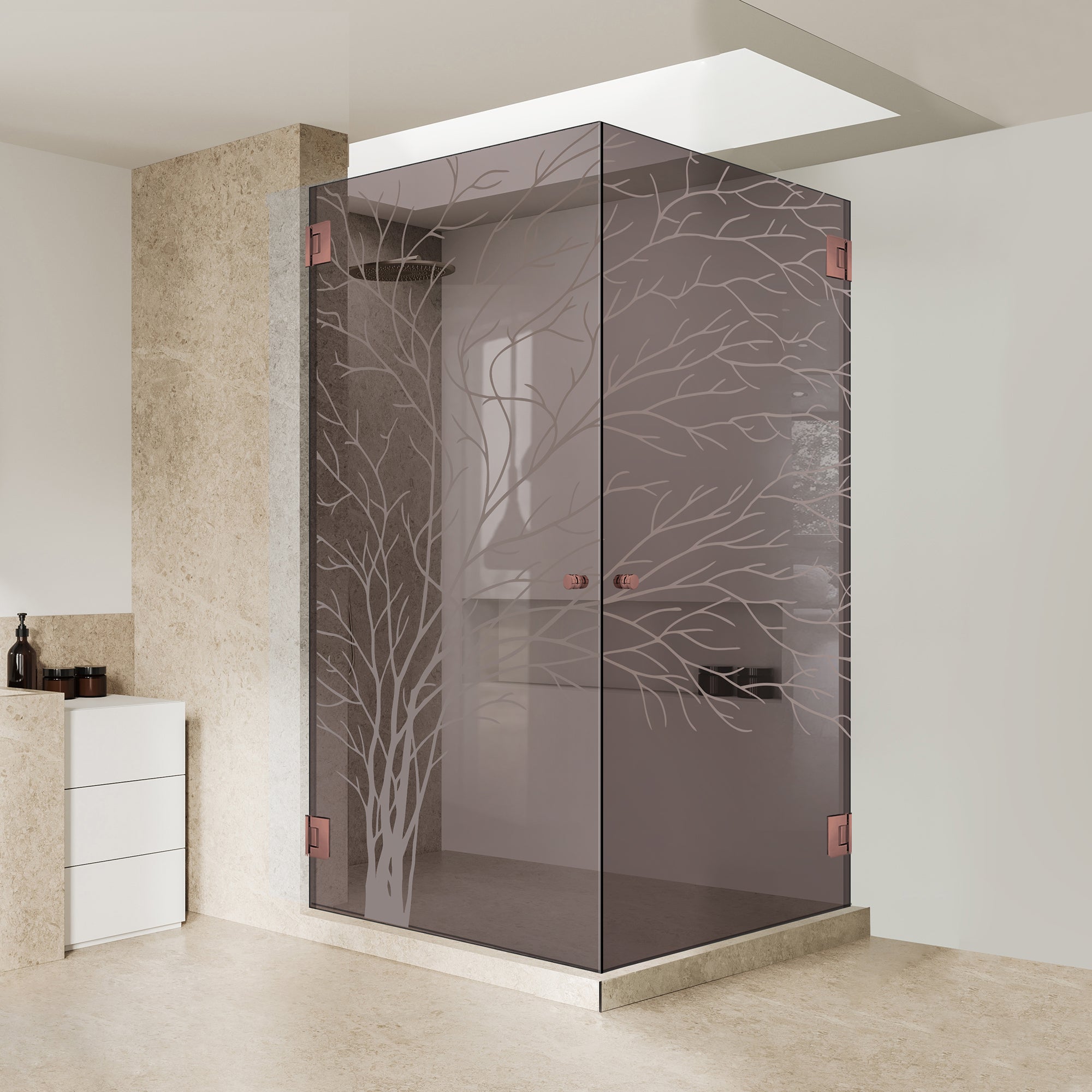Cabina dus cu usa batanta #Bronz
