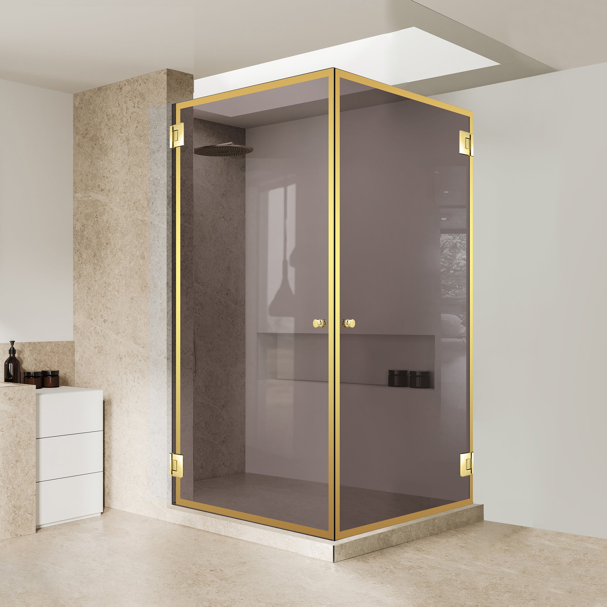 Cabina dus cu usa batanta #Bronz