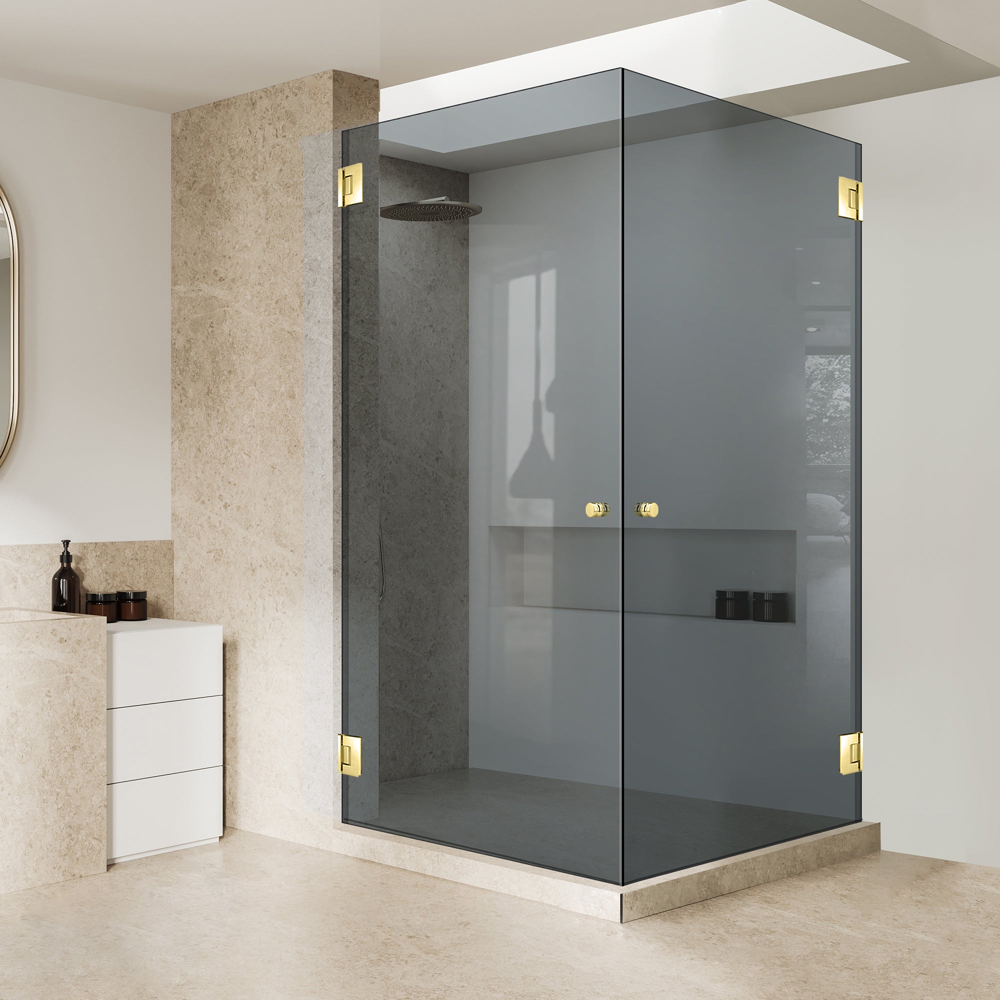 Cabina dus cu usa batanta #Gri