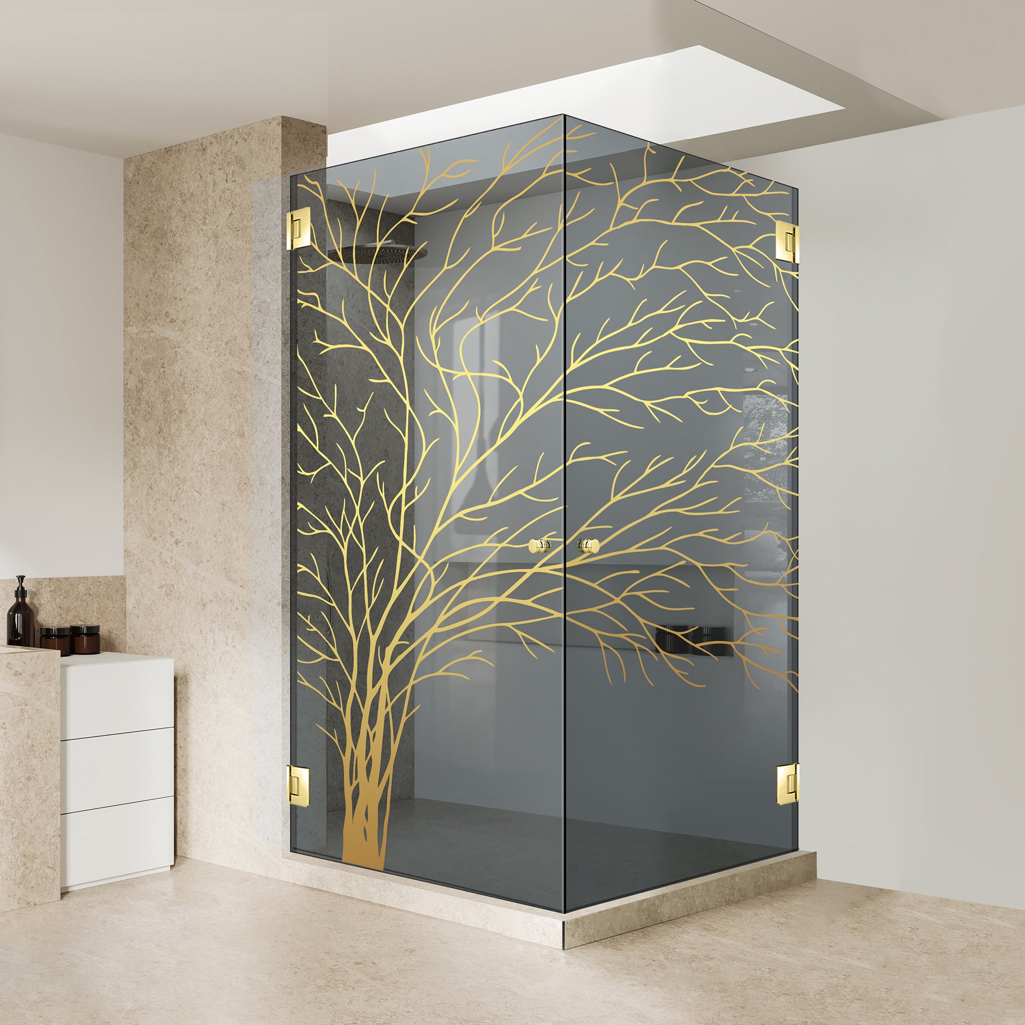 Cabina dus cu usa batanta #Gri