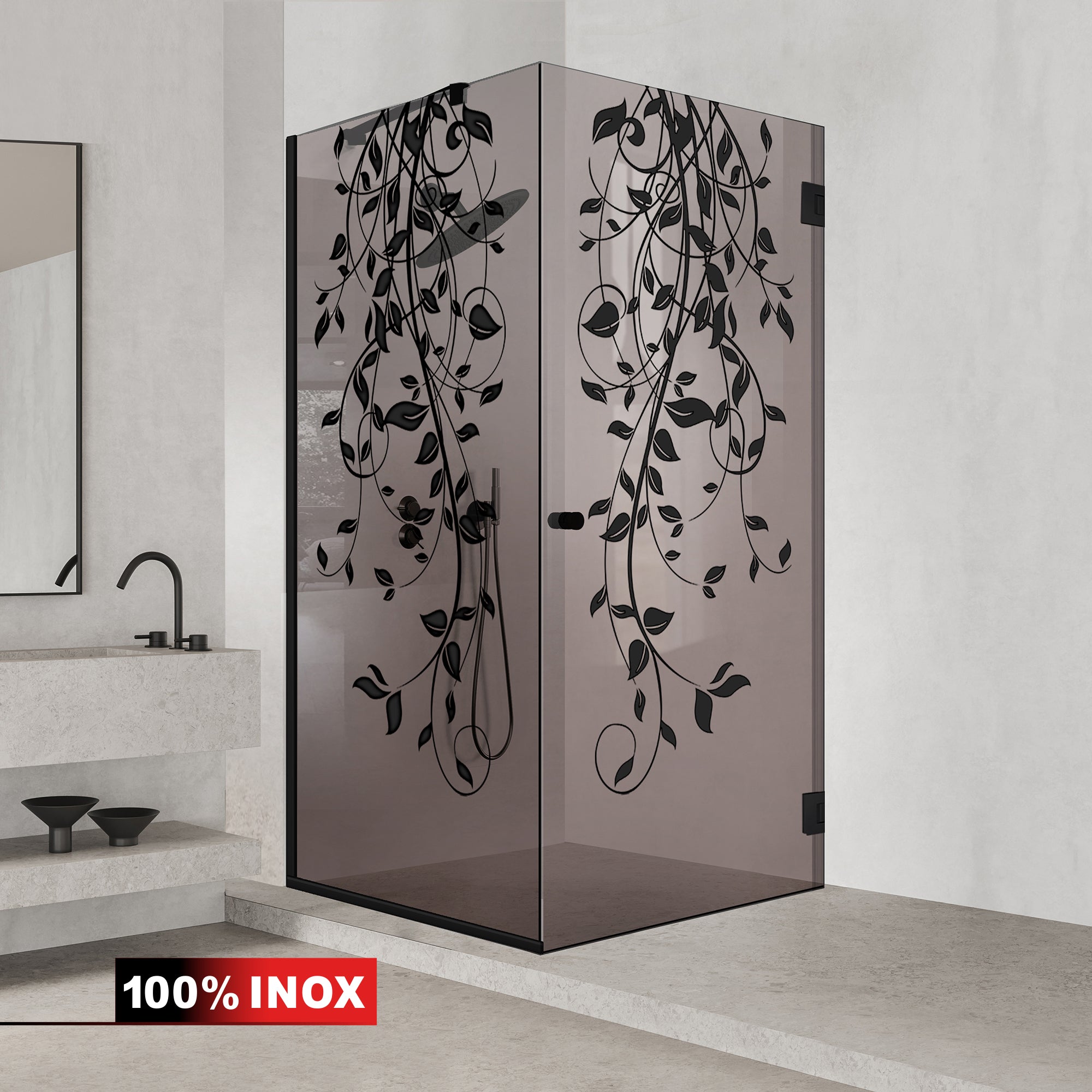 Cabina doccia con porta battente #Bronzo
