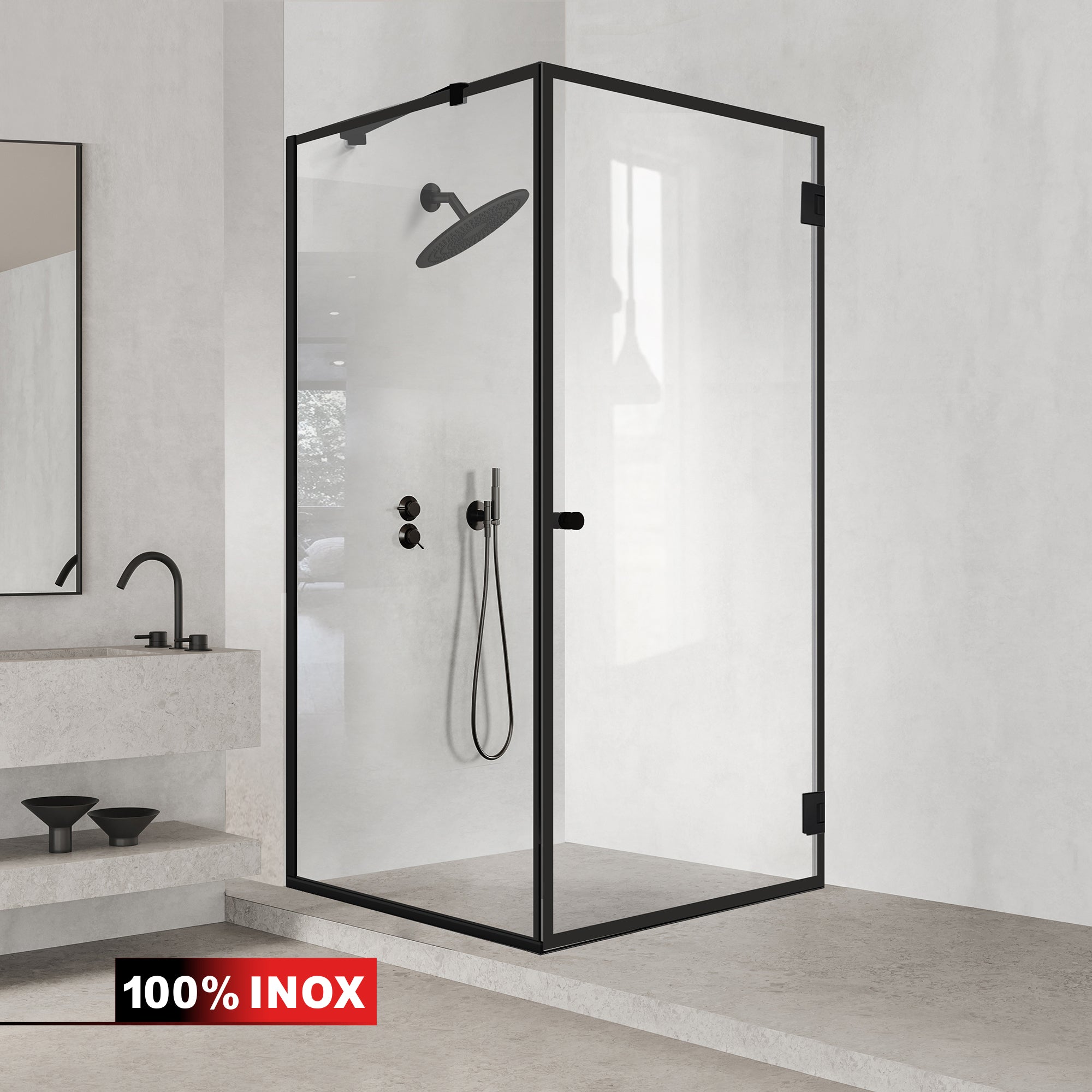 Cabina doccia con porta battente #Trasparente