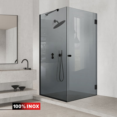 Cabina doccia con porta battente #Grigio