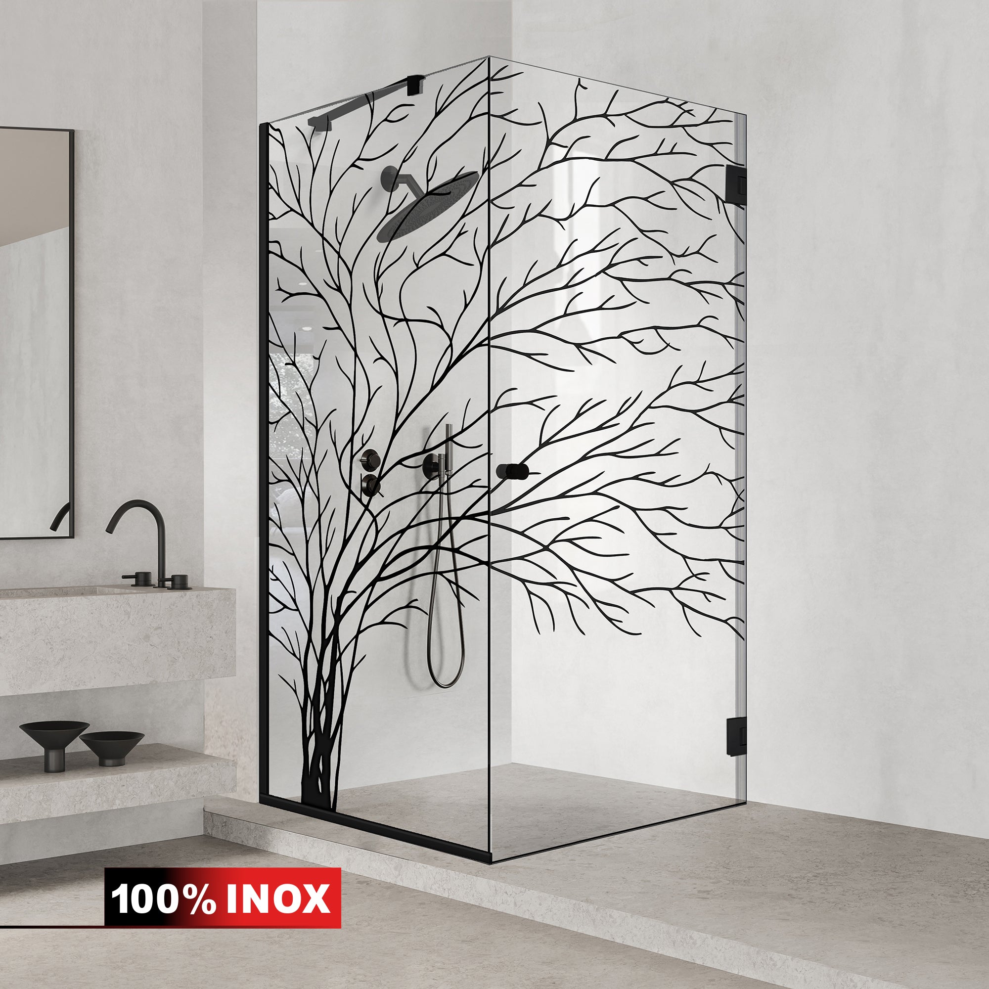 Cabina doccia con porta battente #Trasparente