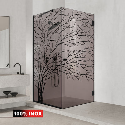 Cabina doccia con porta battente #Bronzo