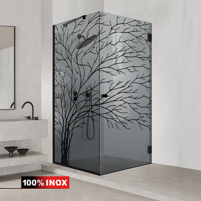 Cabina doccia con porta battente #Grigio