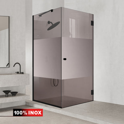 Cabina doccia con porta battente #Bronzo