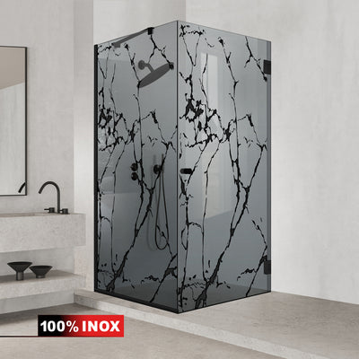 Cabina doccia con porta battente #Grigio