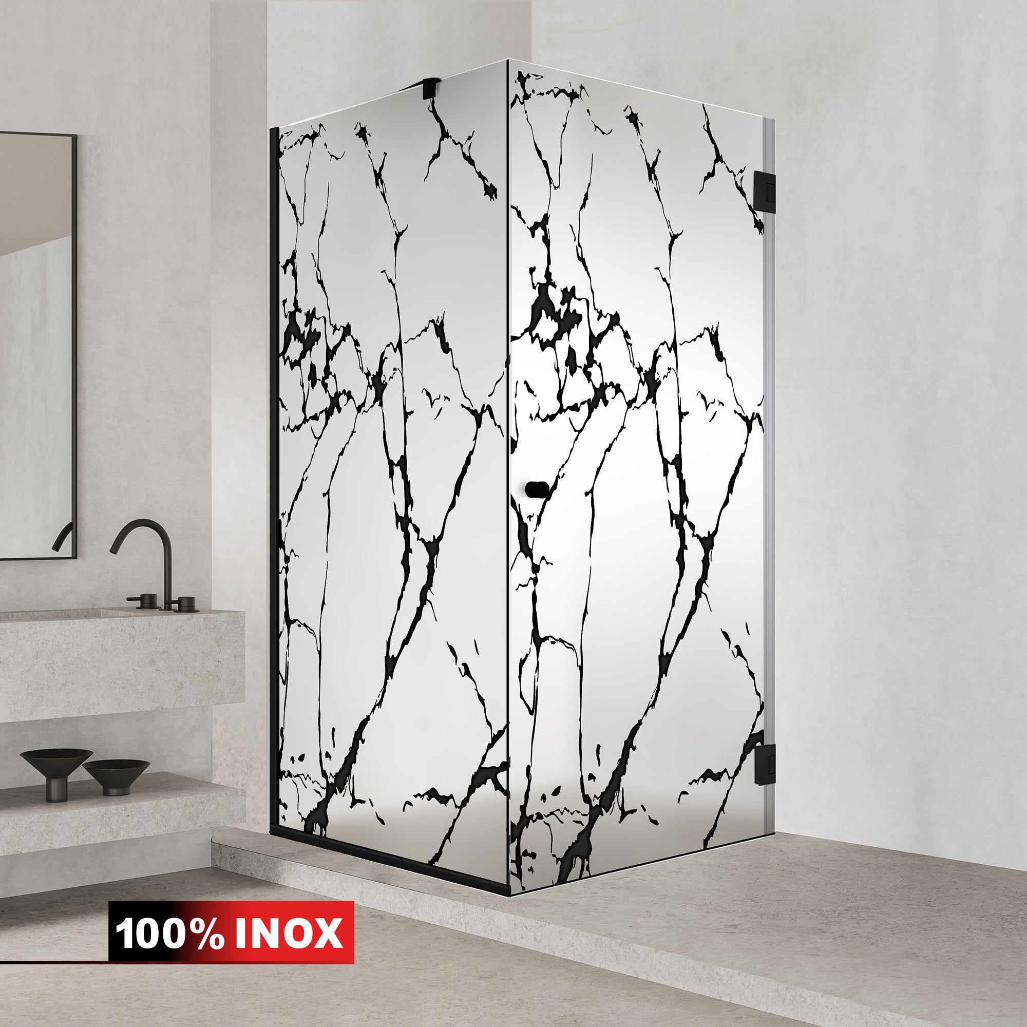 Cabina doccia con porta battente #Satinato
