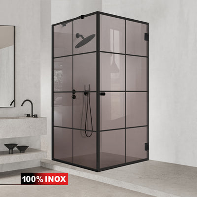 Cabina doccia con porta battente #Bronzo