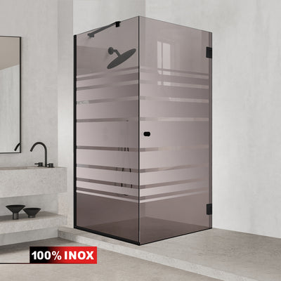 Cabina doccia con porta battente #Bronzo