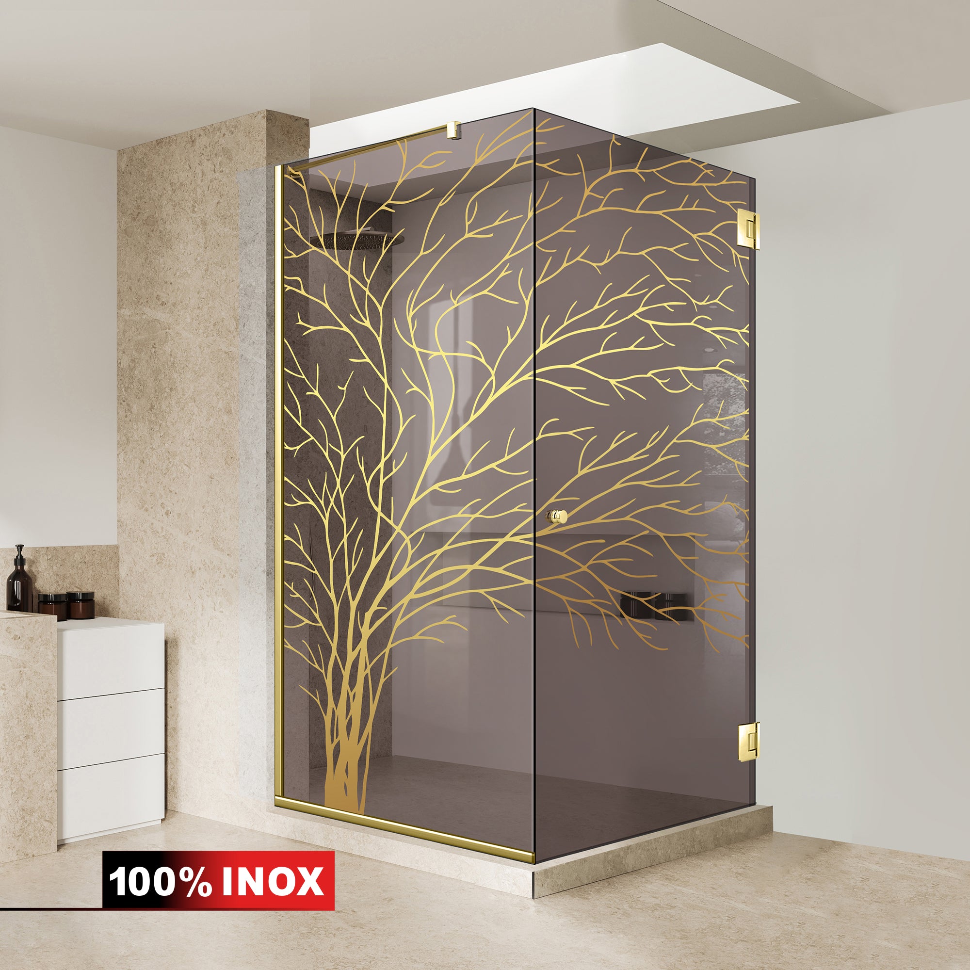 Cabina dus cu usa batanta #Bronz