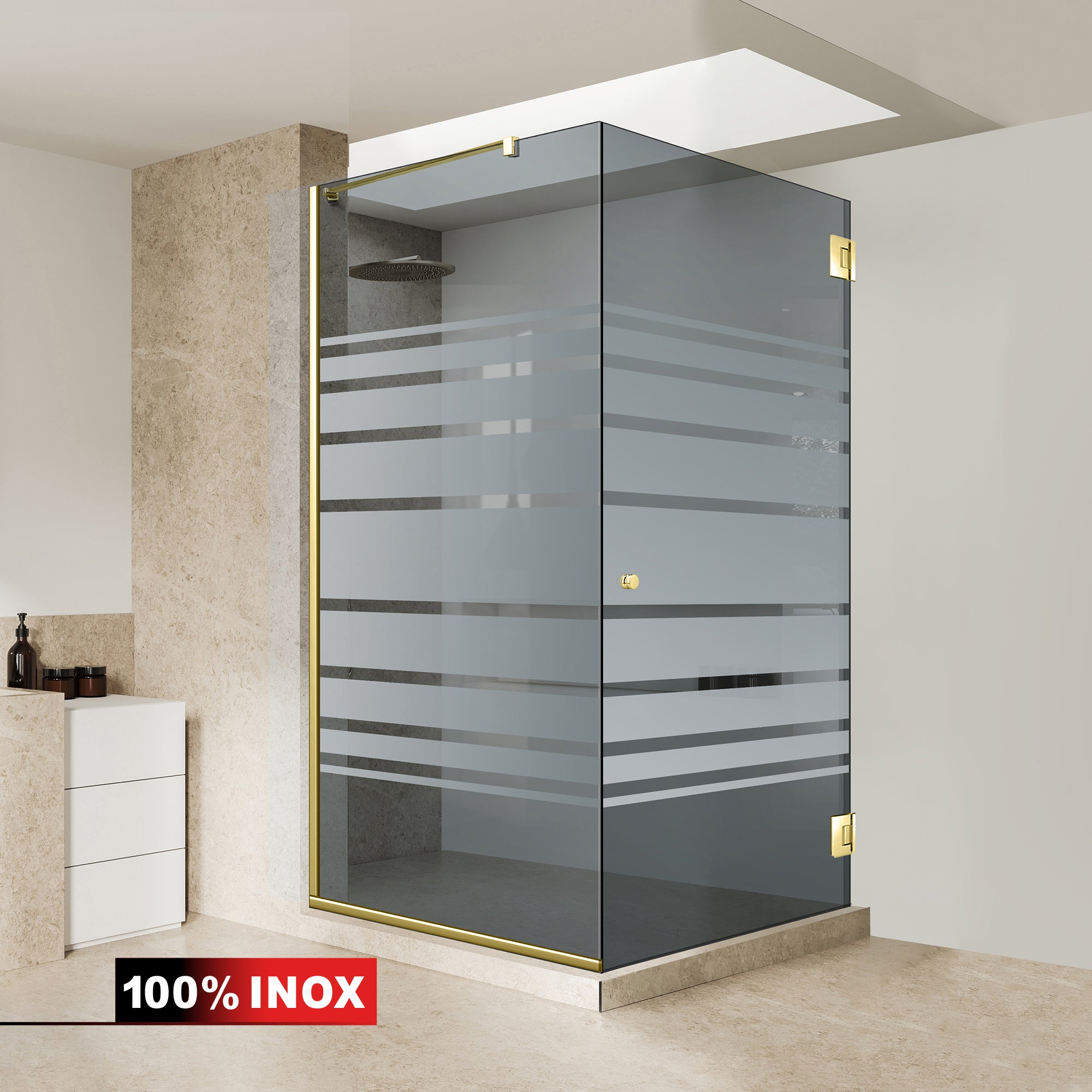 Cabina doccia con porta battente #Grigio
