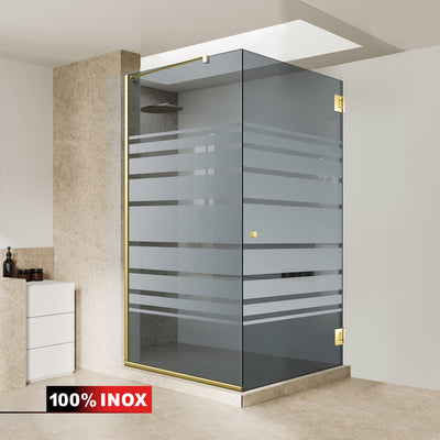 Cabina doccia con porta battente #Grigio