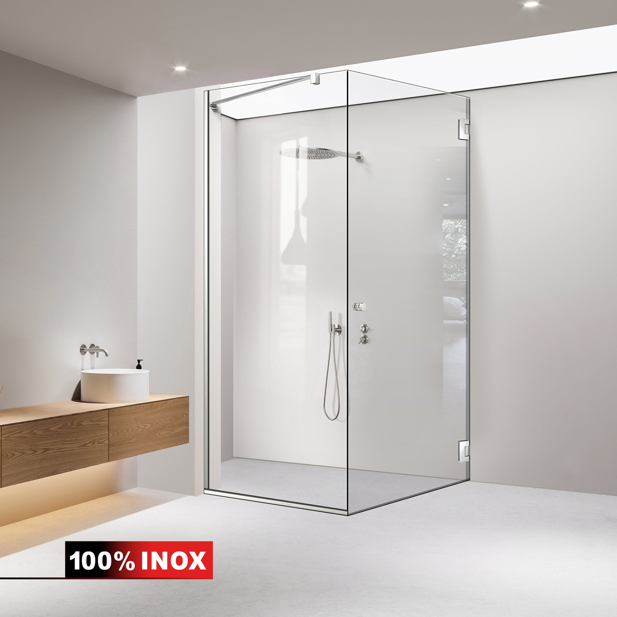 Cabina doccia con porta battente #Trasparente