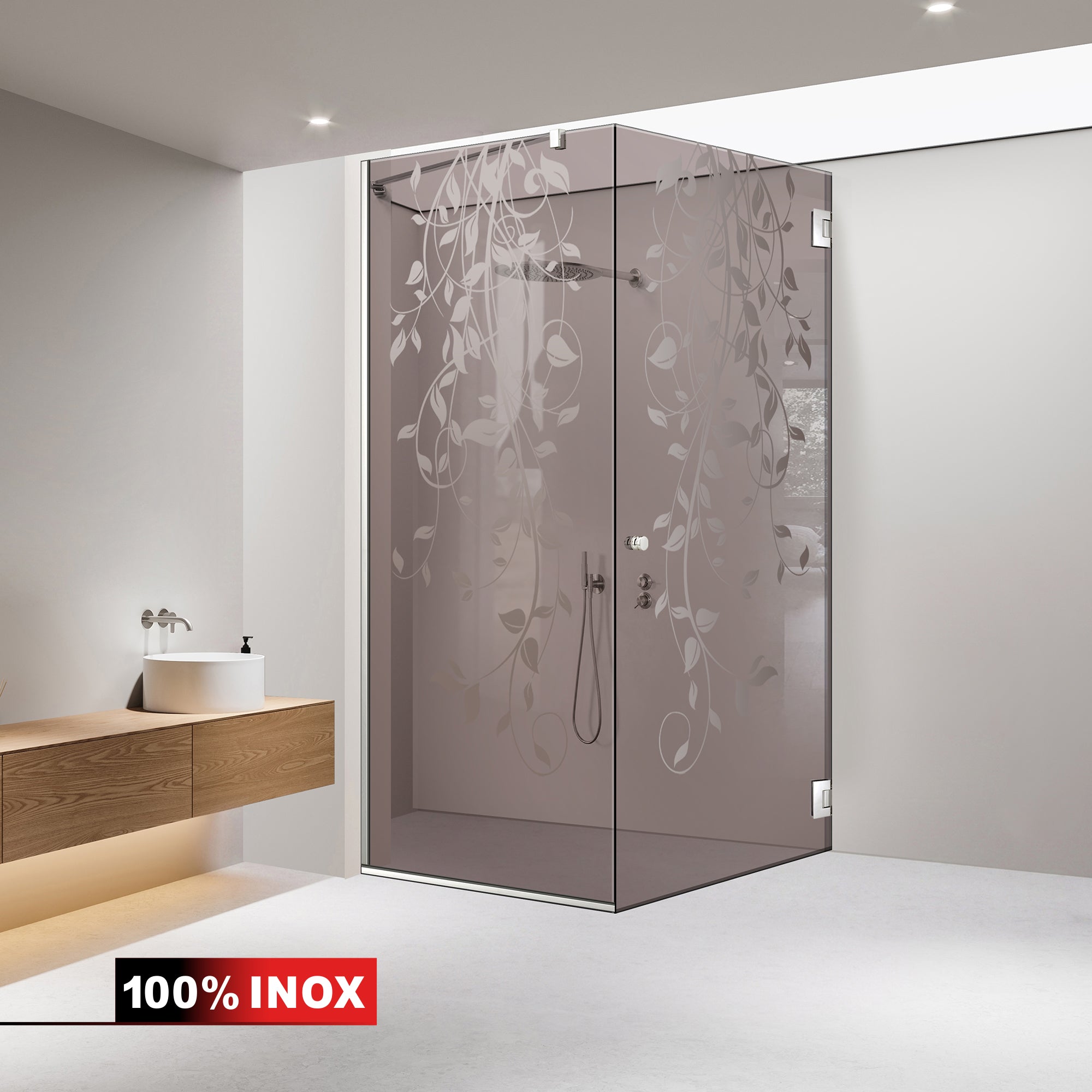 Cabina doccia con porta battente #Bronzo