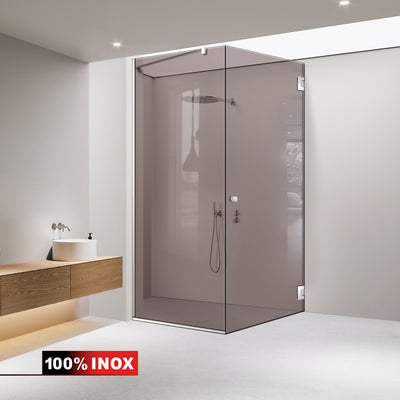 Cabina doccia con porta battente #Bronzo
