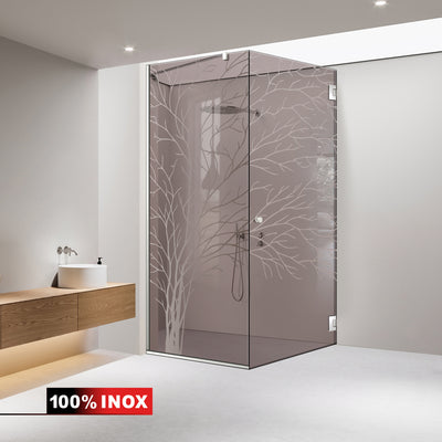 Cabina doccia con porta battente #Bronzo