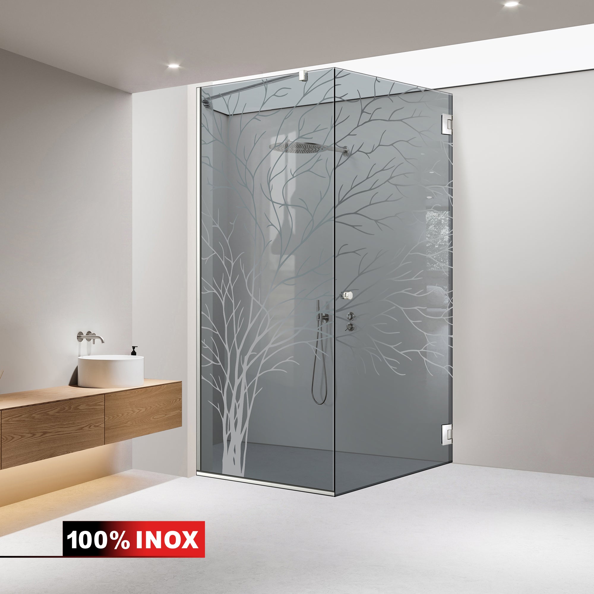 Cabina doccia con porta battente #Grigio