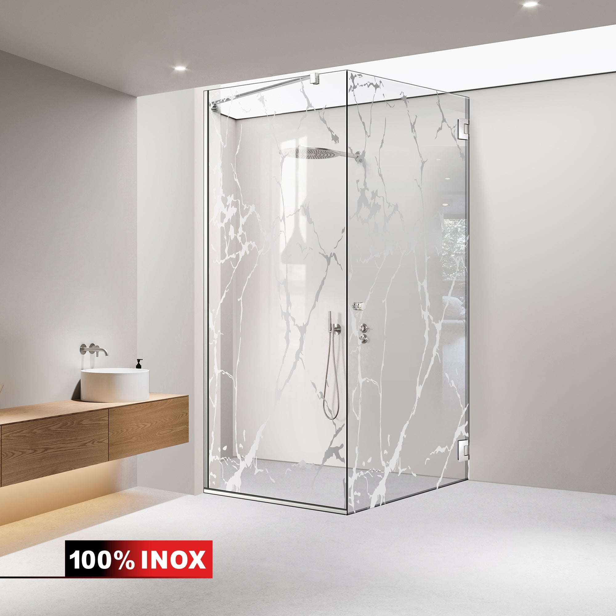 Cabina doccia con porta battente #Trasparente