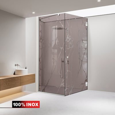 Cabina doccia con porta battente #Bronzo