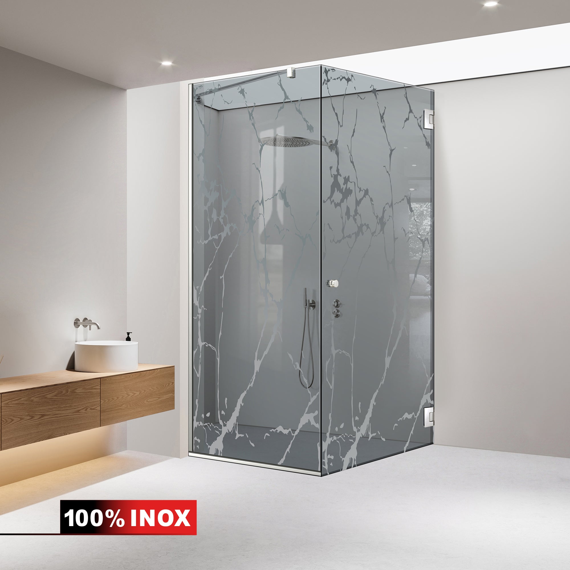 Cabina doccia con porta battente #Grigio