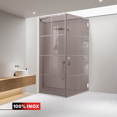 Cabina doccia con porta battente #Bronzo