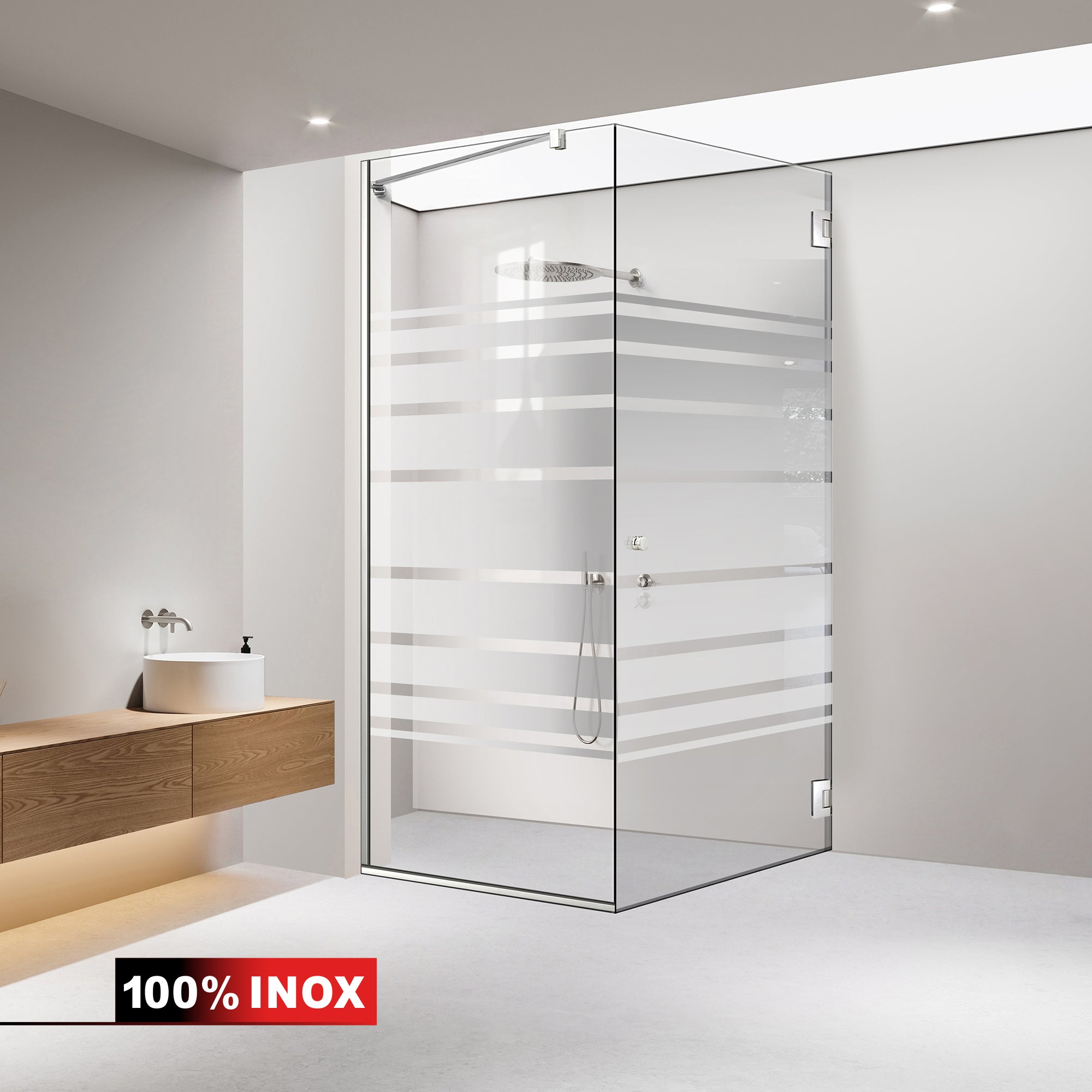 Cabina doccia con porta battente #Trasparente