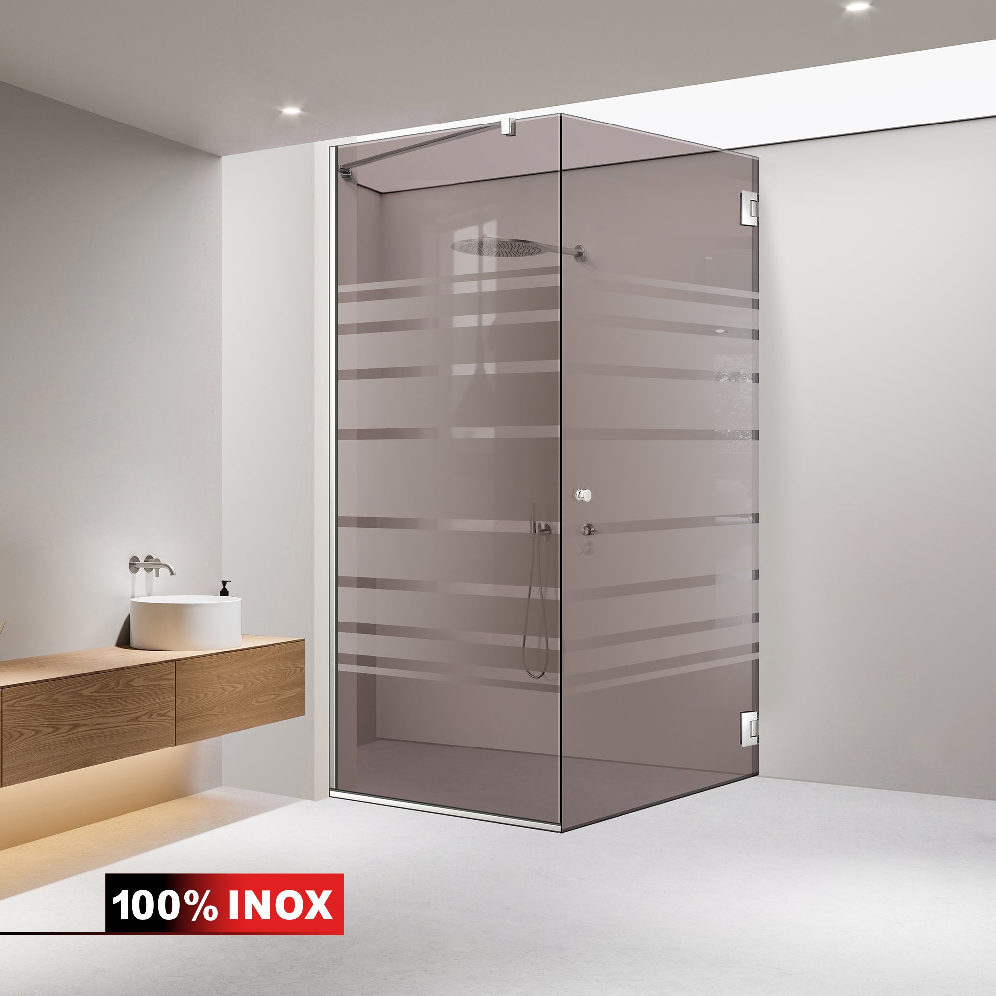 Cabina doccia con porta battente #Bronzo