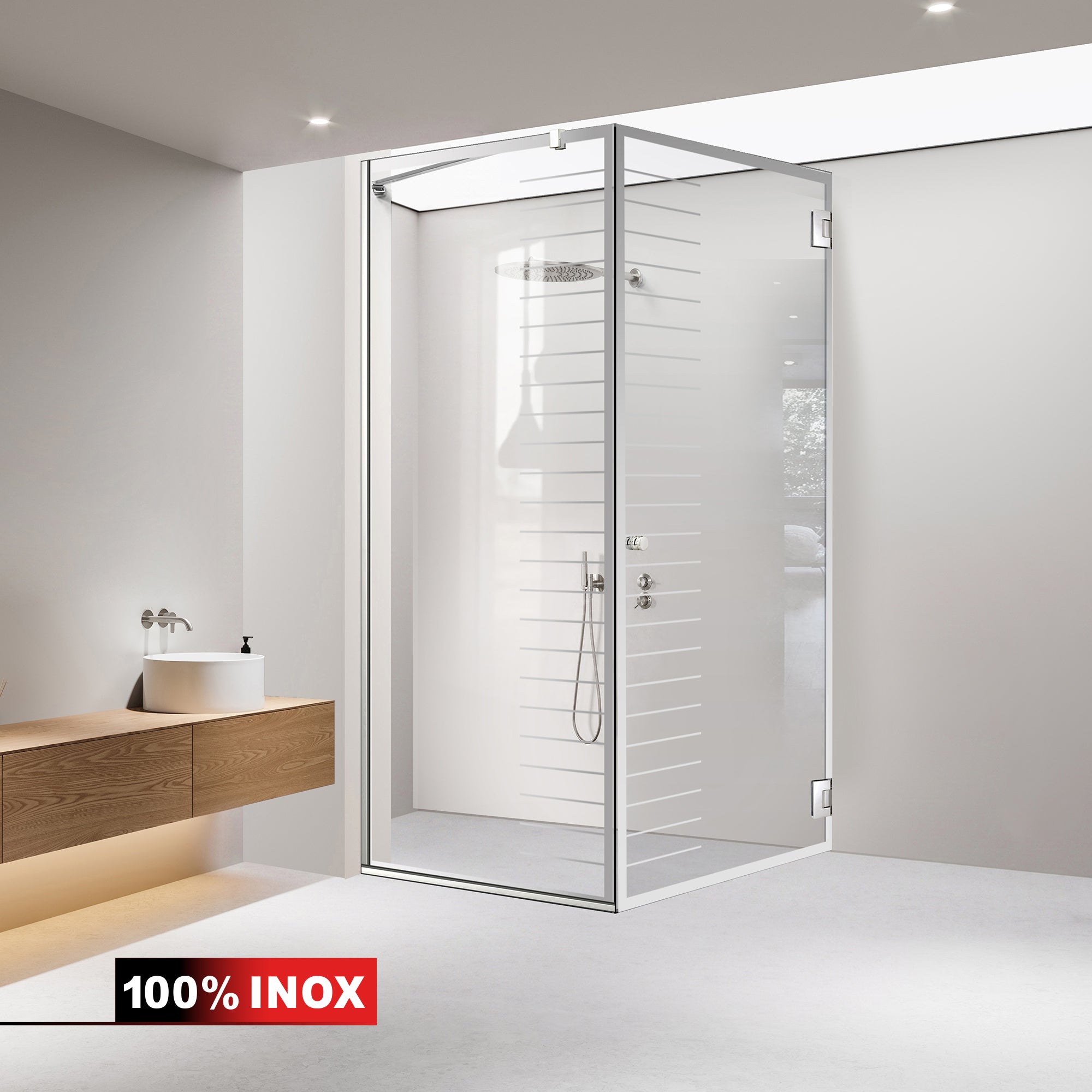 Cabina doccia con porta battente #Trasparente