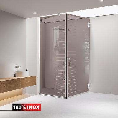 Cabina doccia con porta battente #Bronzo