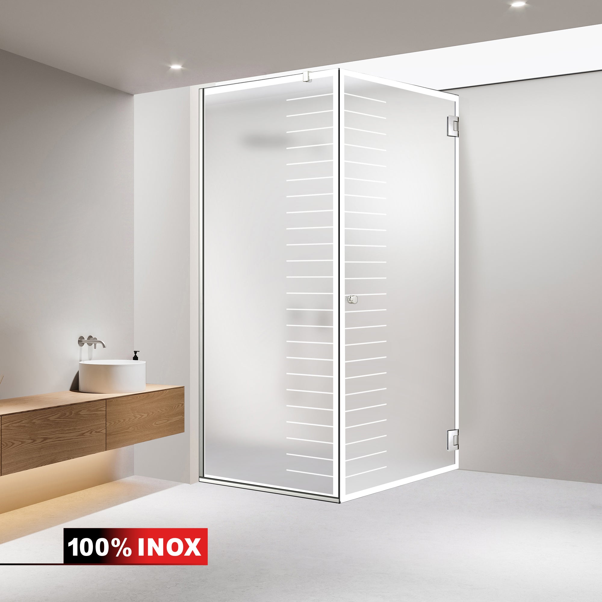 Cabina doccia con porta battente #Satinato