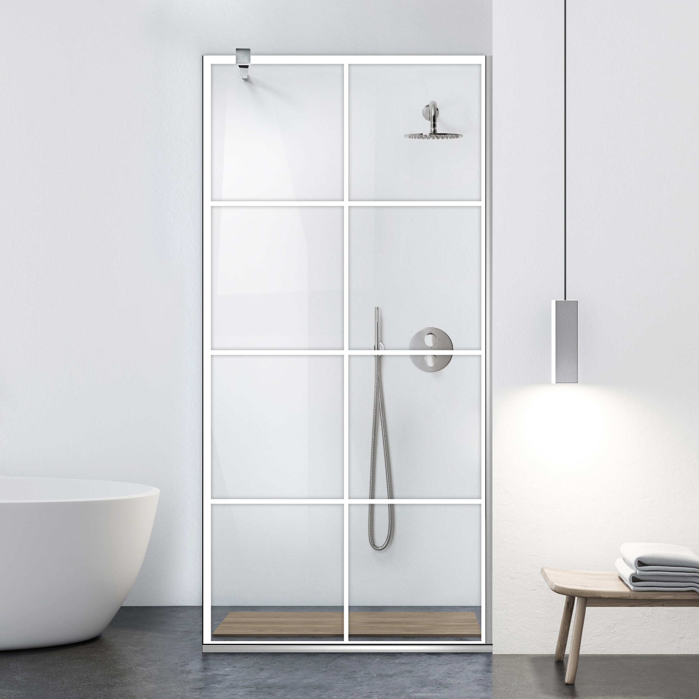 Paravan dus Walk-in, Perete dus Negru, #Clara #Víztiszta