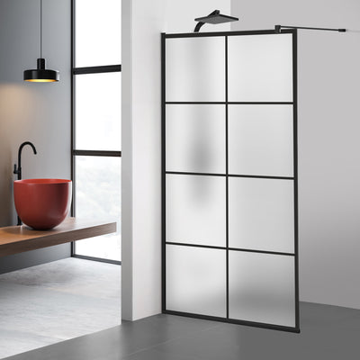 Paravan dus Walk-in, Perete dus  Negru, #Mat #Matt