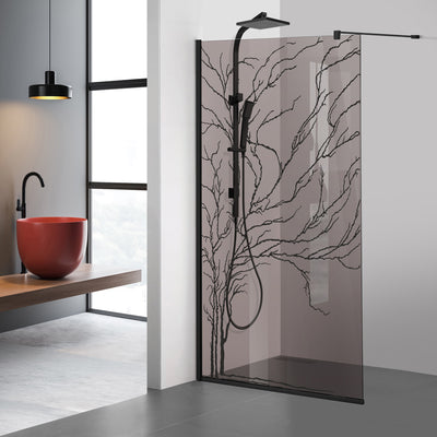 Paravan dus Walk-in, Perete dus  Negru, #Bronz #Bronz