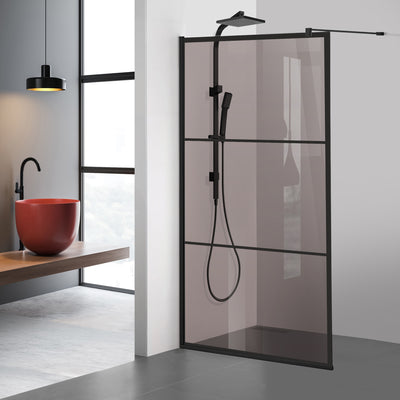 Paravan dus Walk-in, Perete dus  Negru, #Bronz #Bronz