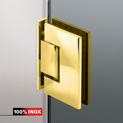 Porta in vetro battente oro, #Grigio