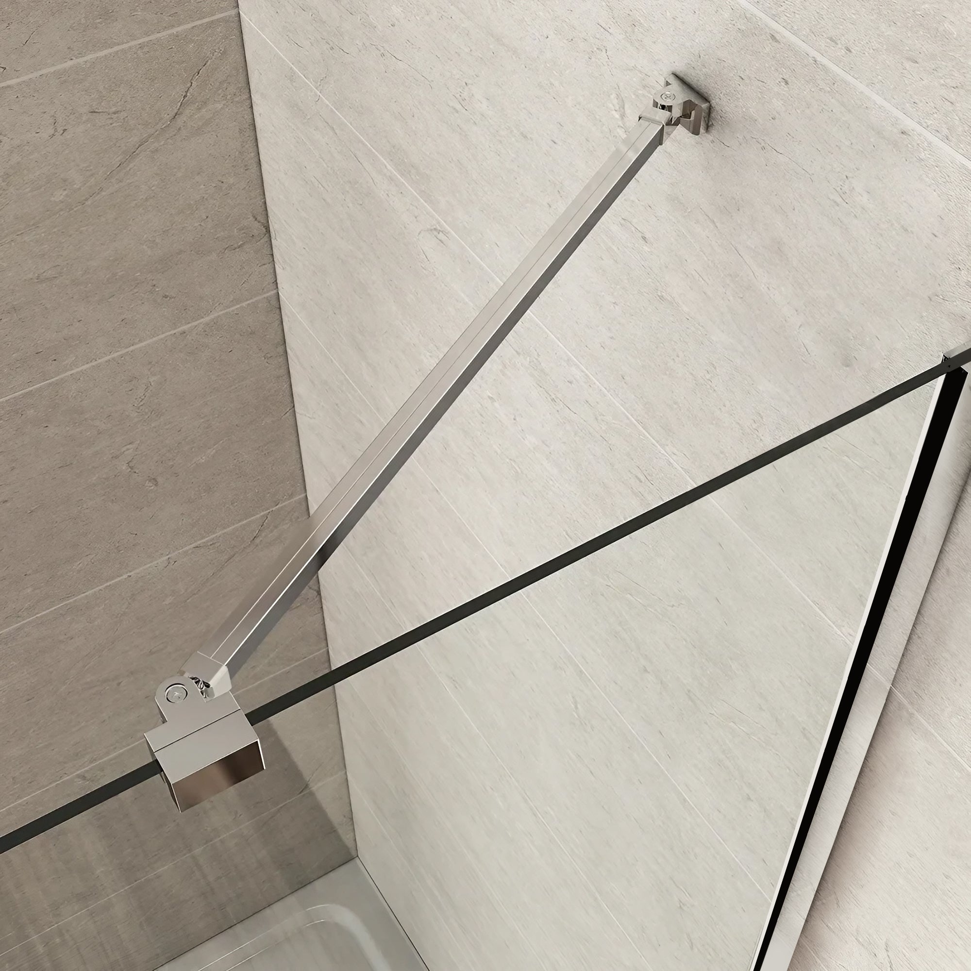 Paravan dus Walk-in, Perete dus  Inox, #Clara